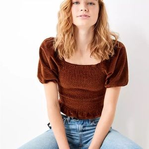 AE Smocked Puff Sleeve Blouse